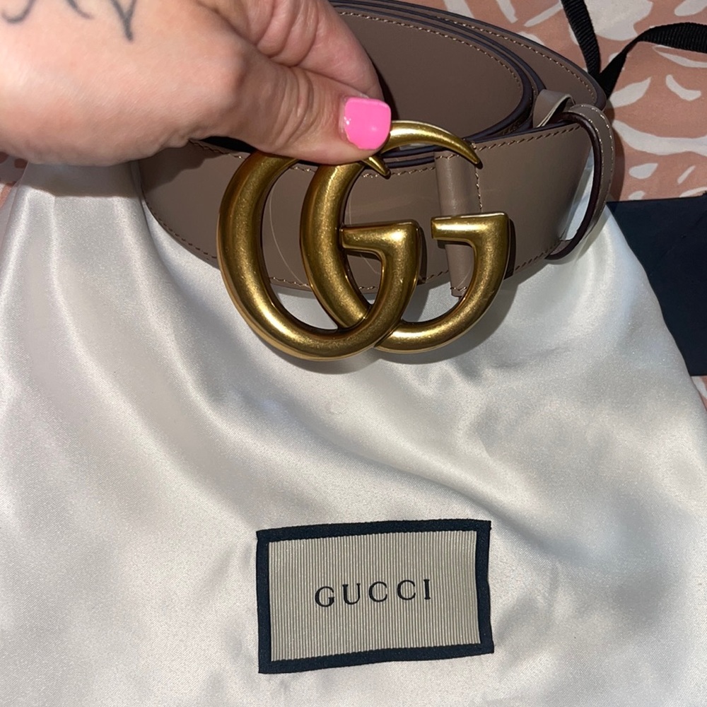 Nude Gucci Belt